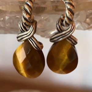 Carolyn Pollack Tiger Eye & Sterling Earrings